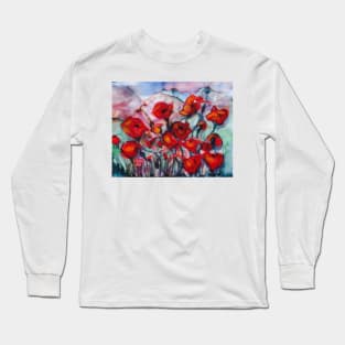 Poppies in nz Long Sleeve T-Shirt